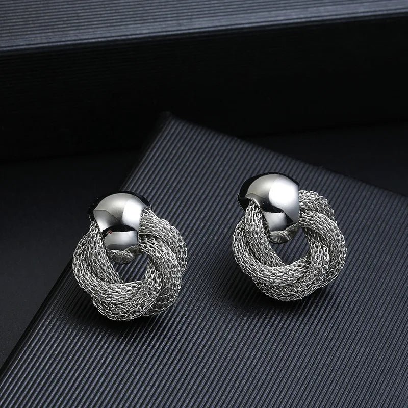 Metallic Twisted Dangle Earrings