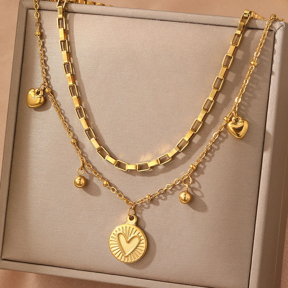 Layered Heart Necklace