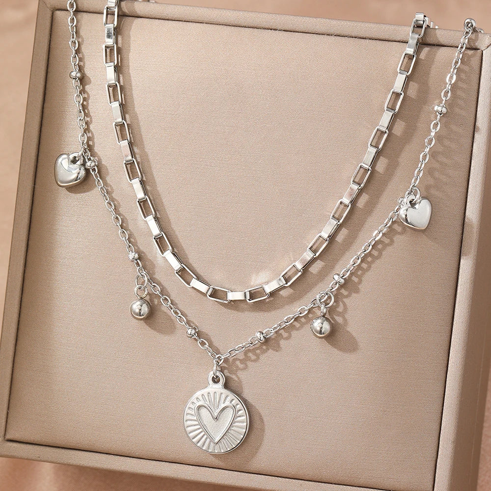 Layered Heart Necklace