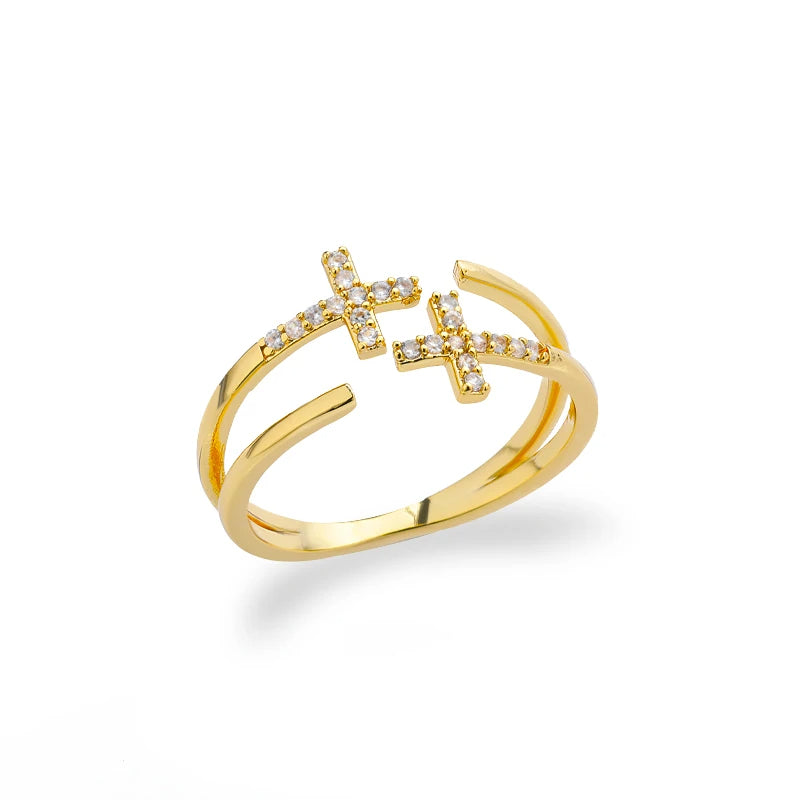 Zircon Double Cross Ring