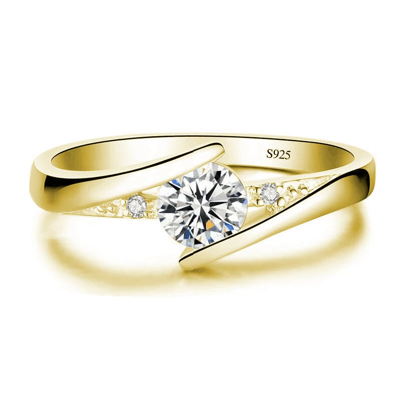 Gold Zircon Ring
