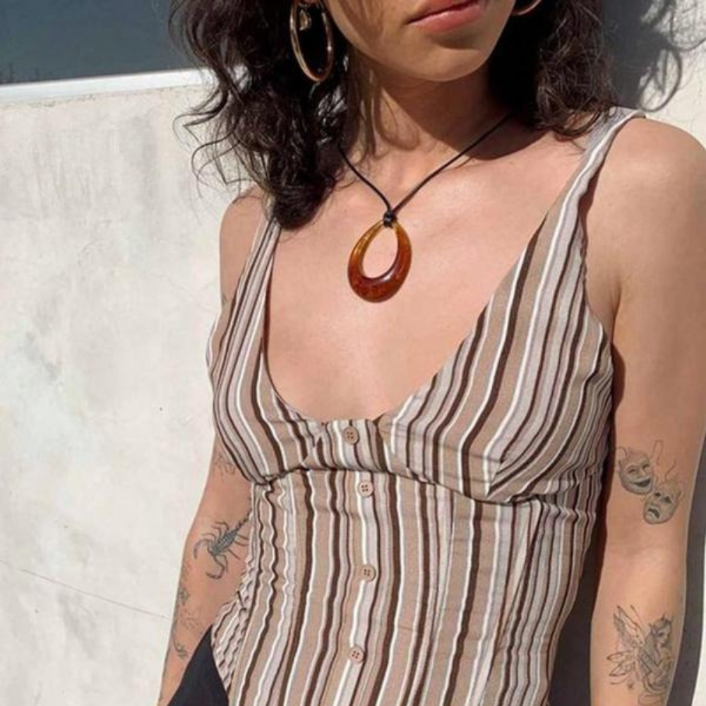 Vintage Teardrop Rope Necklace