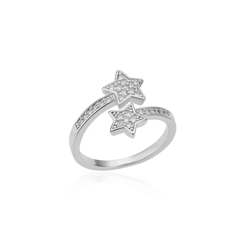 Zircon Double Star Ring