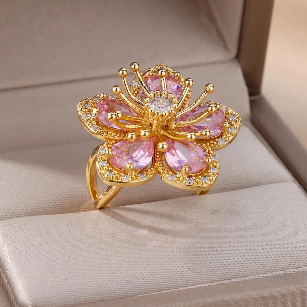 Zircon Floral Ring