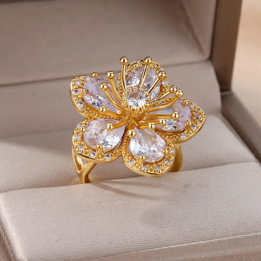 Zircon Floral Ring