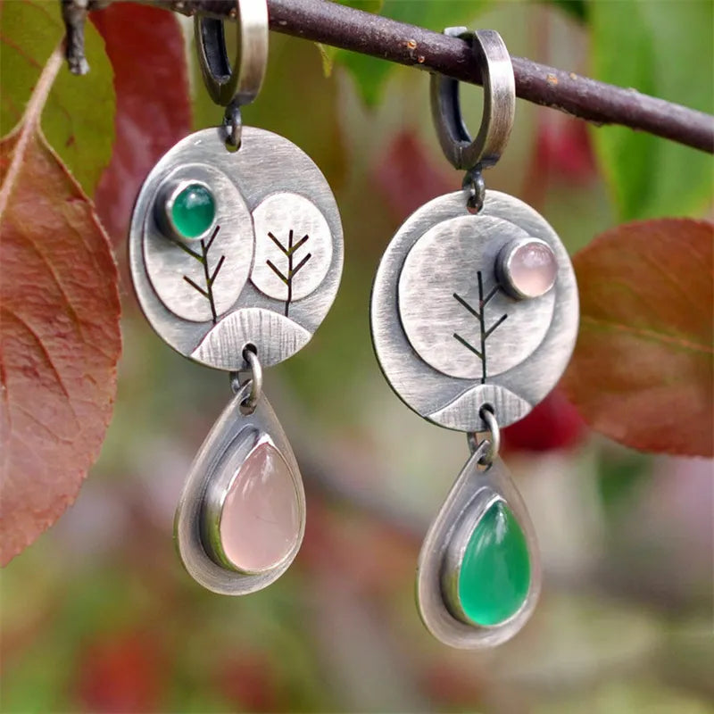 Geometric Waterdrop Stone Earrings