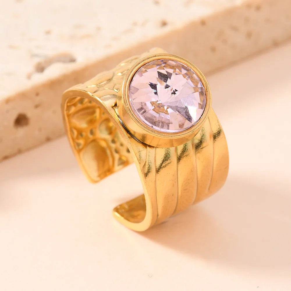 Stainless Steel Stone Ring