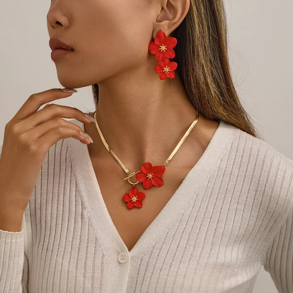 Elegant Flower Jewelry Set