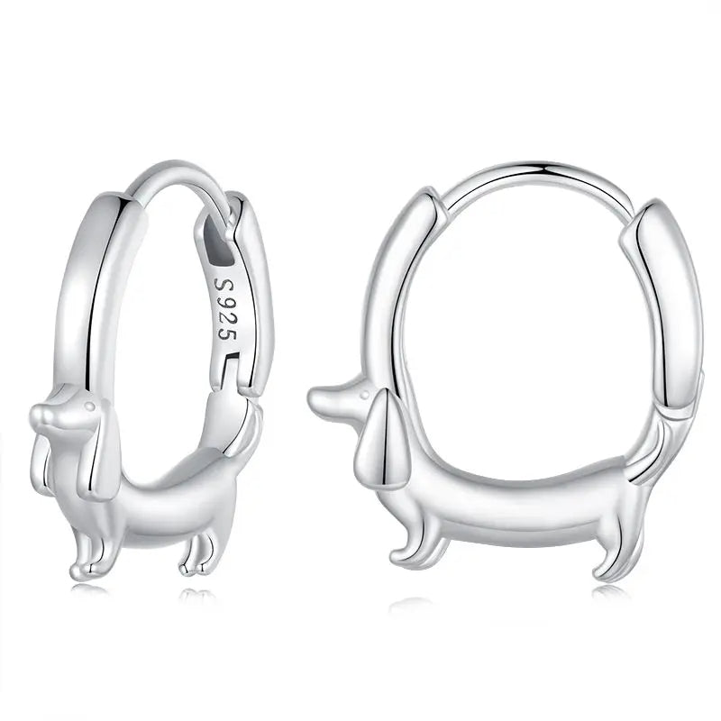Dachshund Dog Hoop Earrings