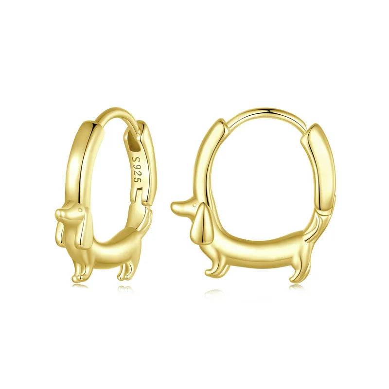 Dachshund Dog Hoop Earrings