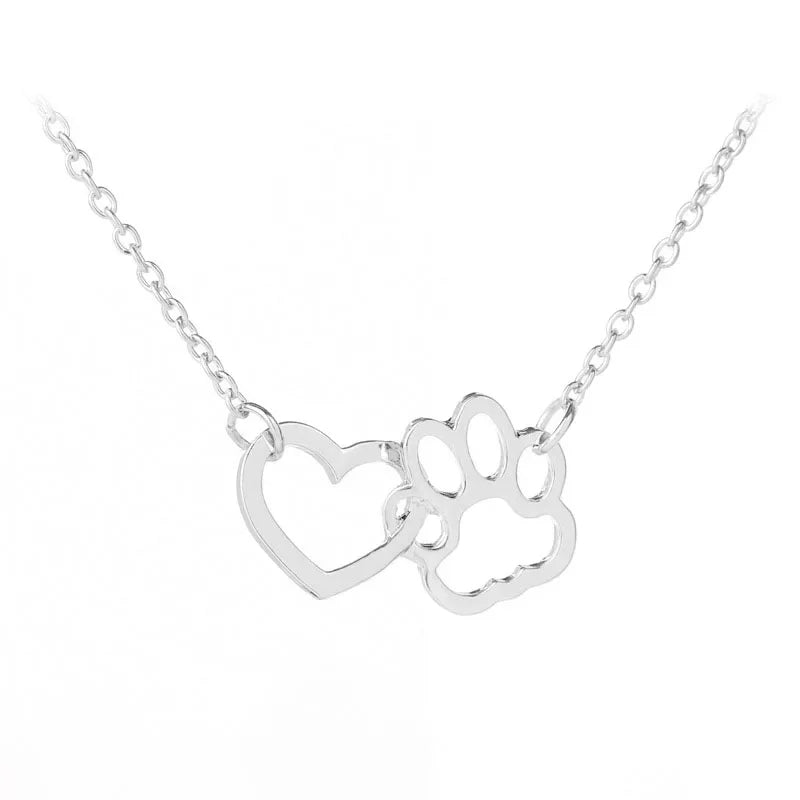Hollow Heart Paw Necklace
