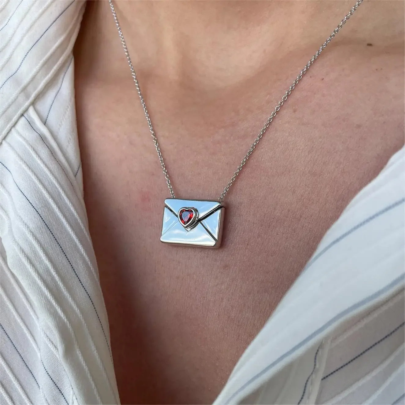 "I Love You" Envelope Necklace