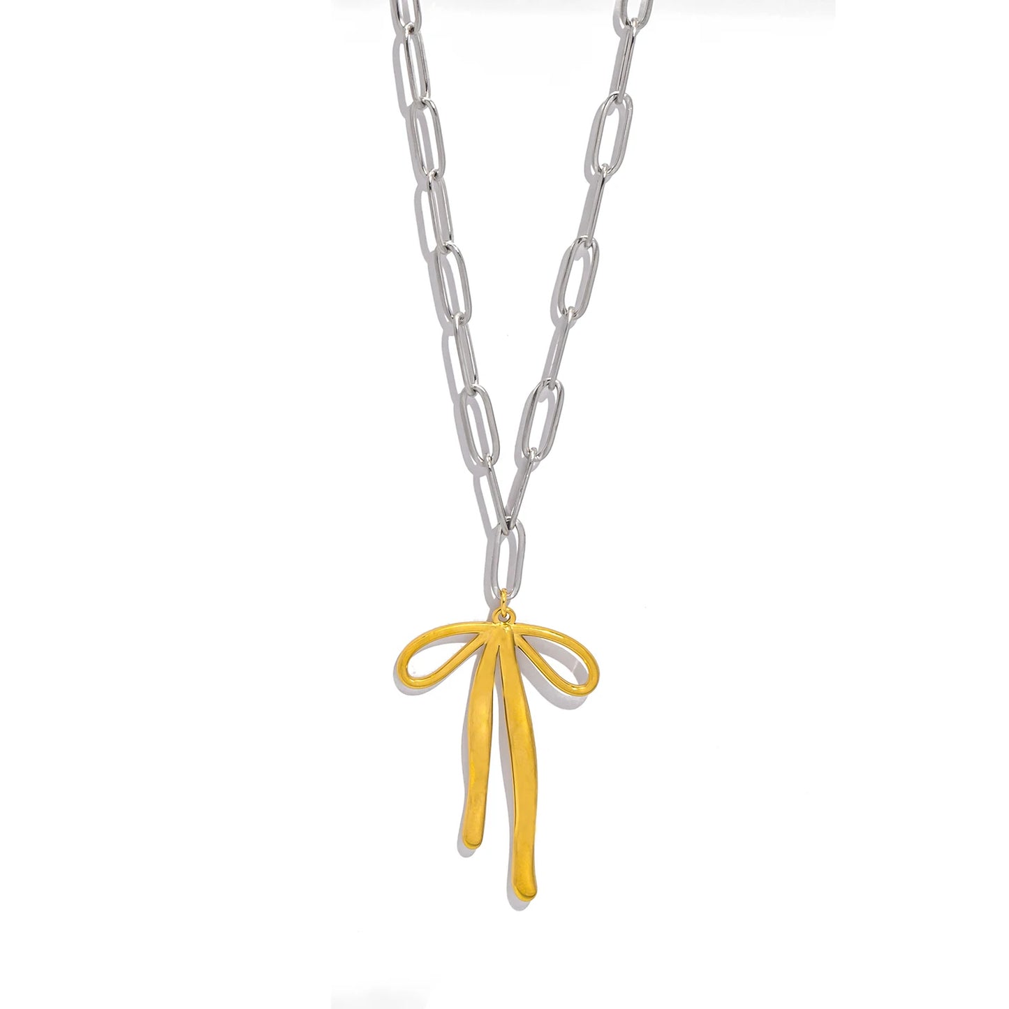 Paperclip Bow Necklace