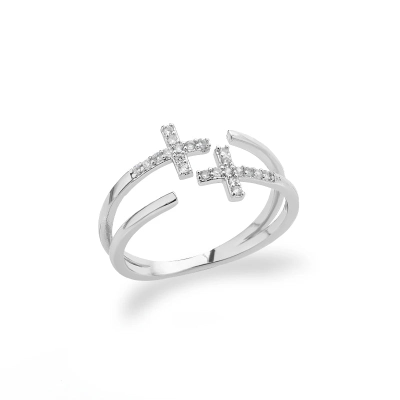 Zircon Double Cross Ring