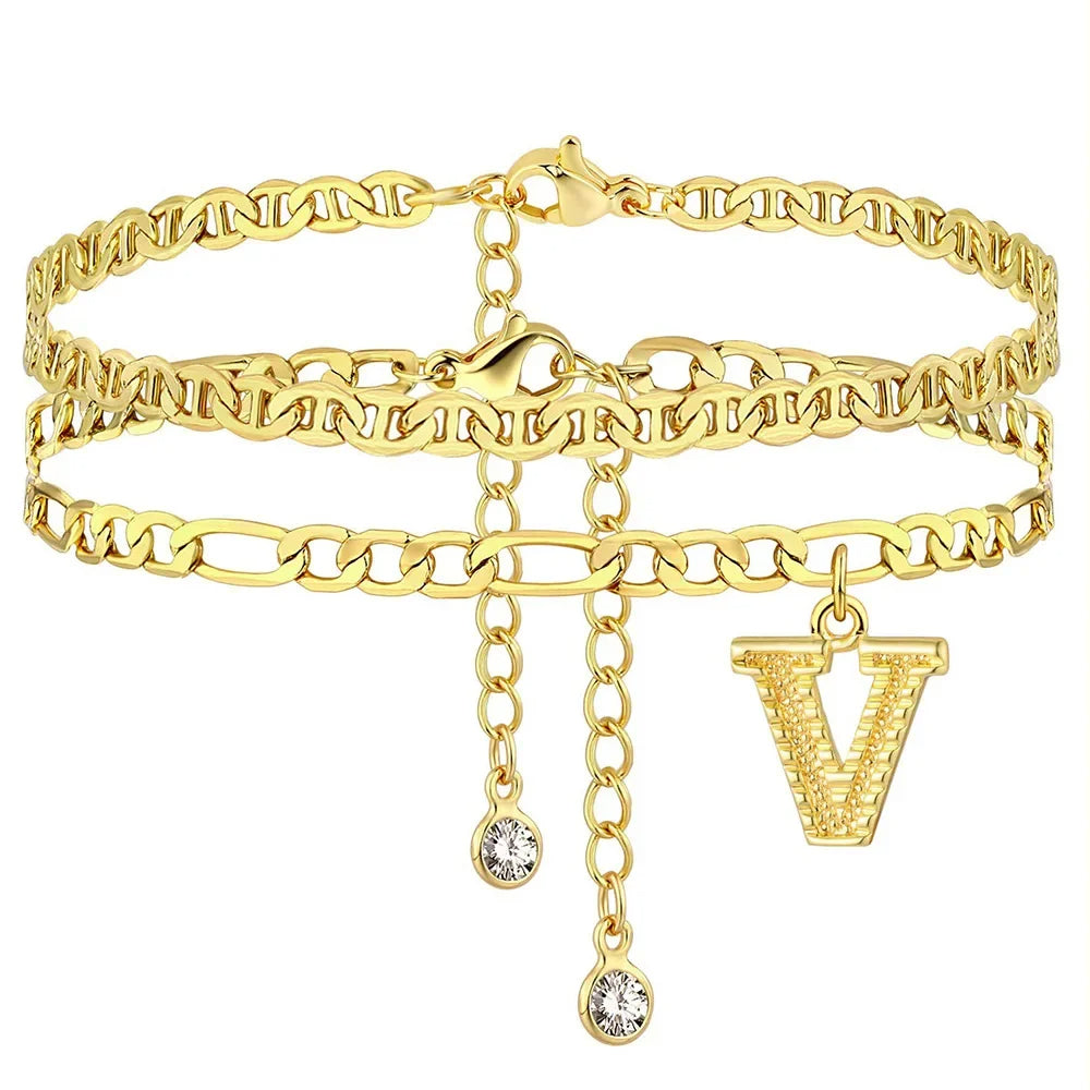 Initial Ankle Bracelet