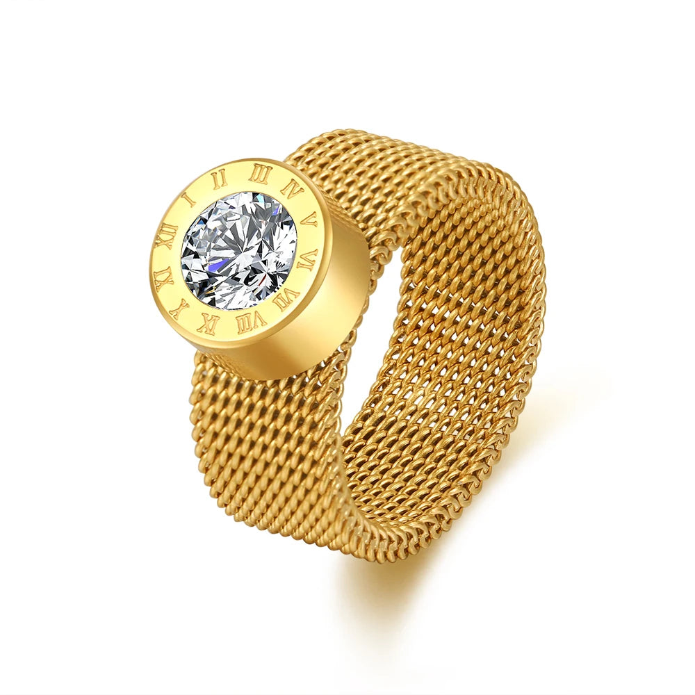 Mesh Roman Numeral Ring