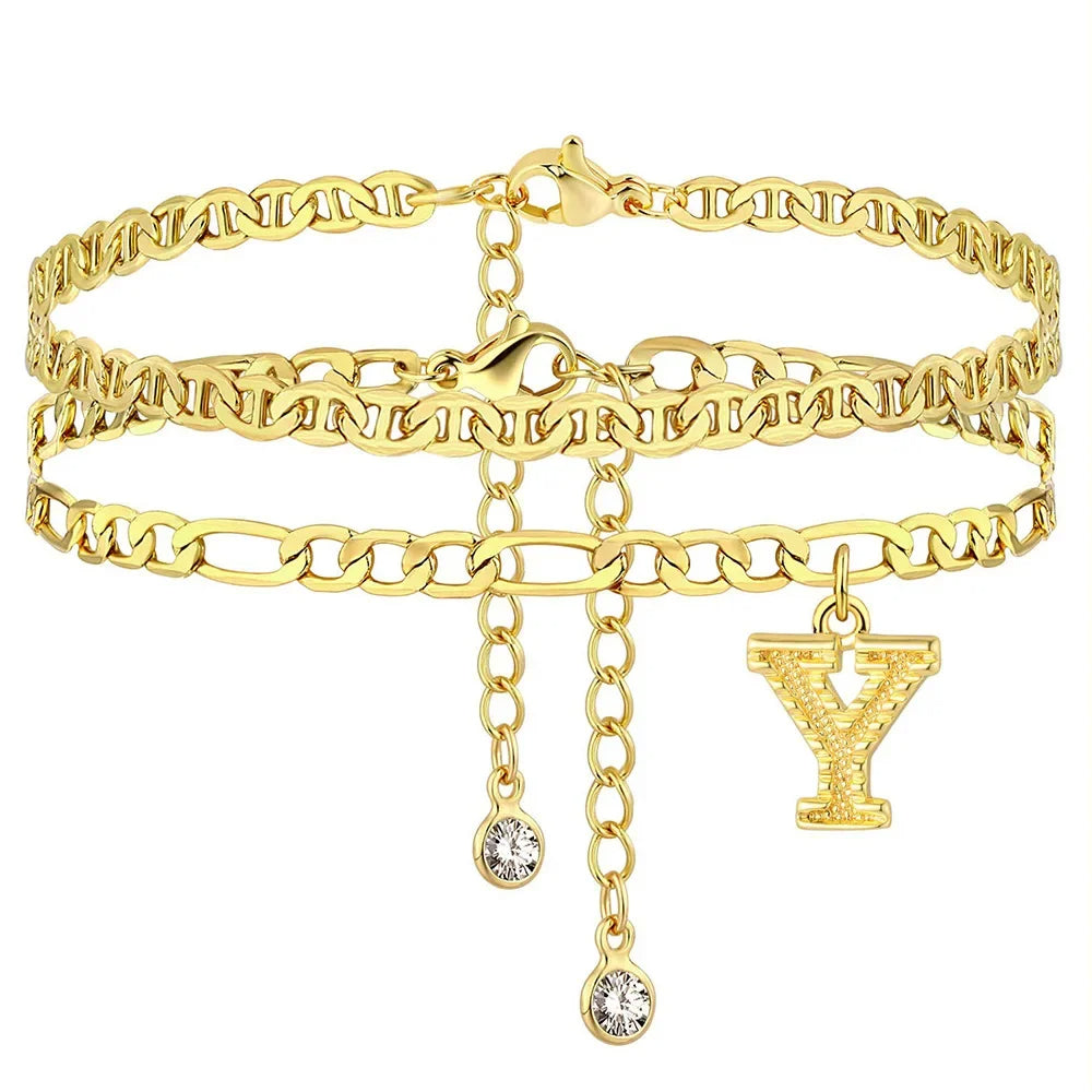 Initial Ankle Bracelet
