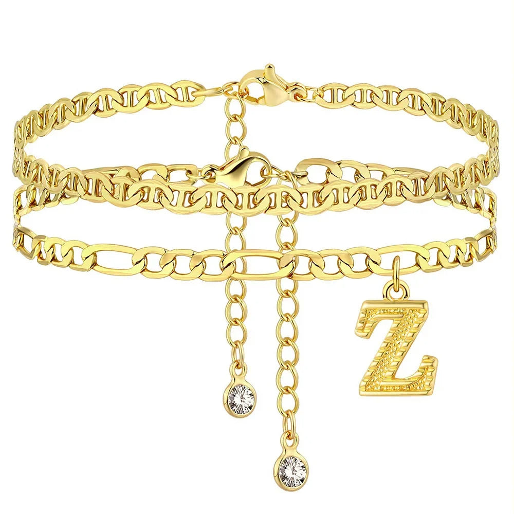 Initial Ankle Bracelet