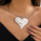 Exaggerated Big Heart Choker Necklace