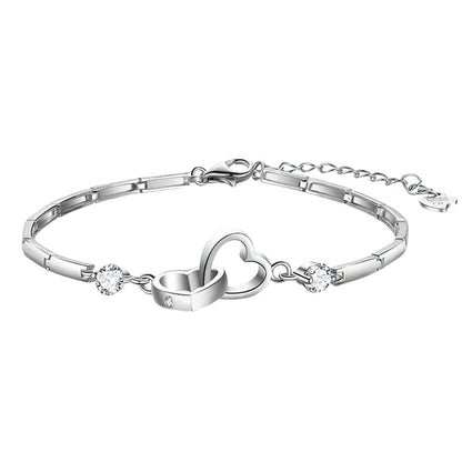 Silver Double Heart Bracelet