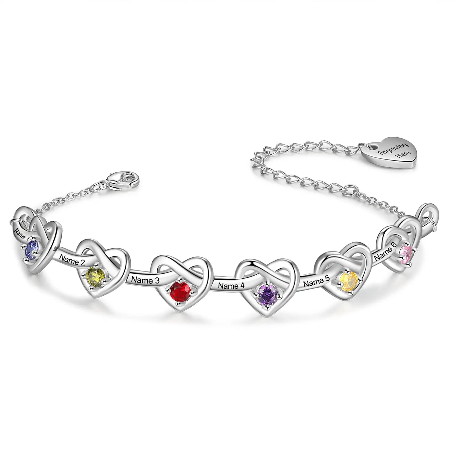 Personalized Knot Heart Bracelet