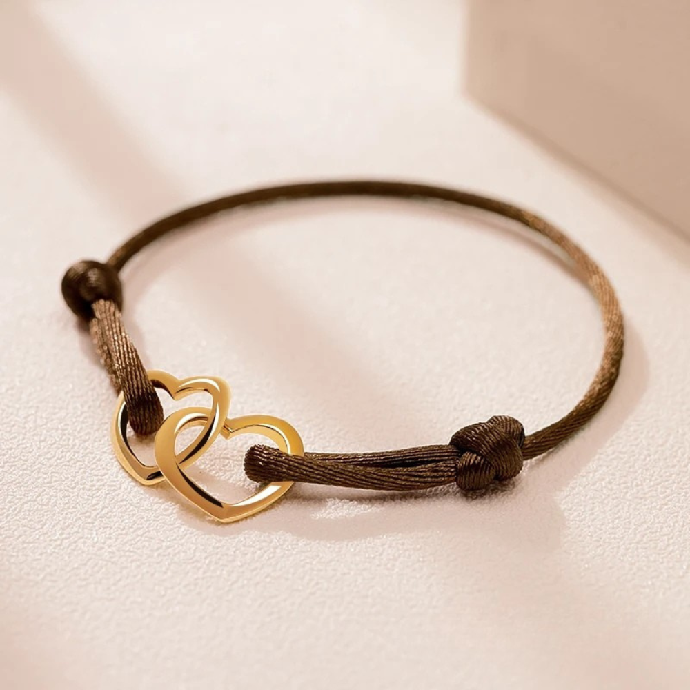 Rope Intertwined Hearts Bracelet