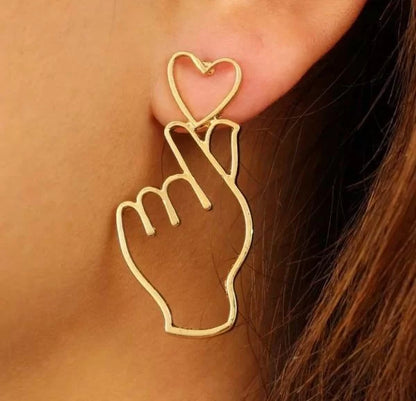 Creative Handheld Heart Earrings