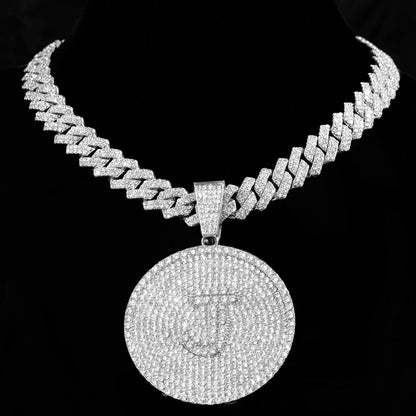 Round Initials Cuban Necklace