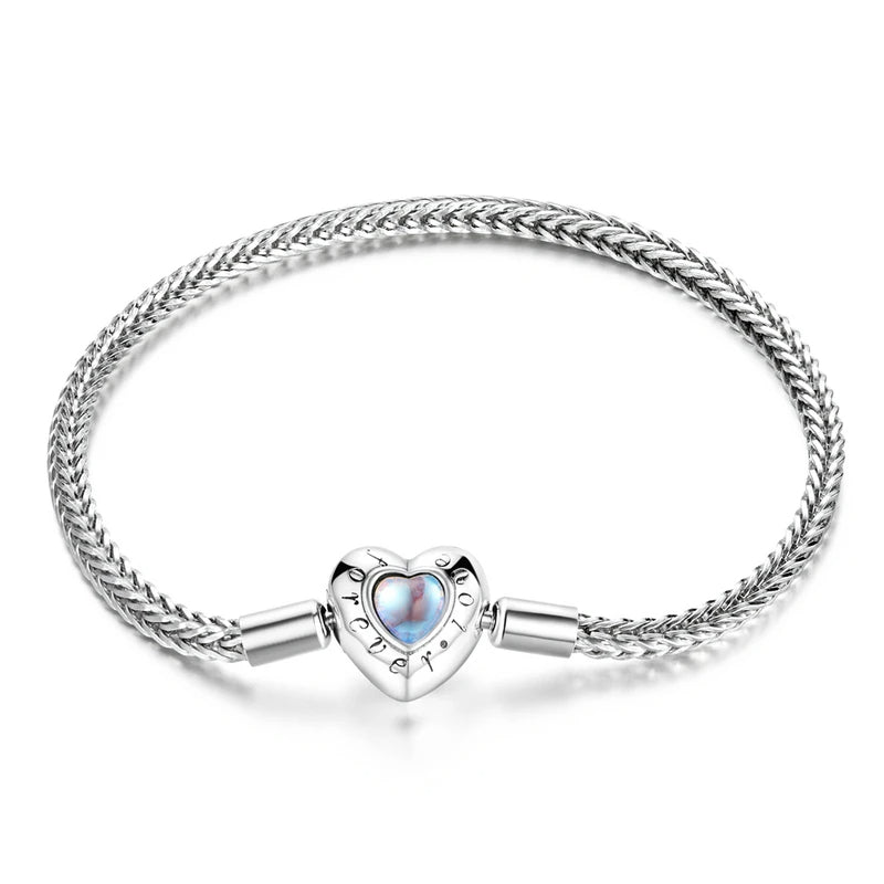 Silver Moonstone Heart Bracelet