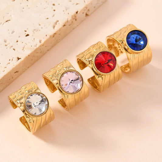Stainless Steel Stone Ring