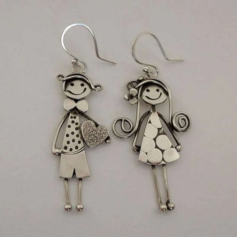 Retro Minimal Couple Earrings