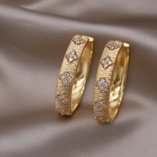 Zircon Flower Earrings