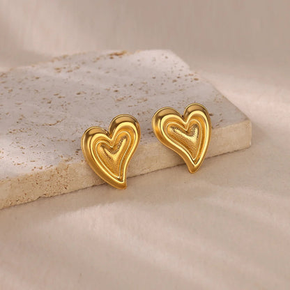 Twisted Heart Stud Earrings