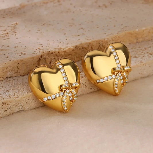 Bowknot Heart Earrings
