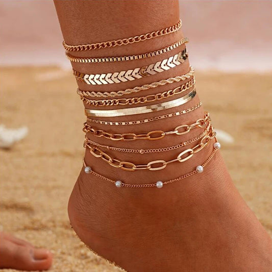 11 PCS Boho Ankle Bracelet