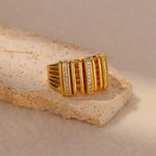 Striped Zircon Ring