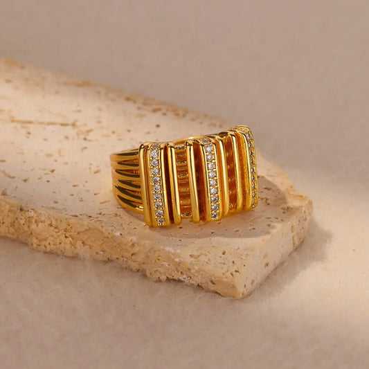 Striped Zircon Ring