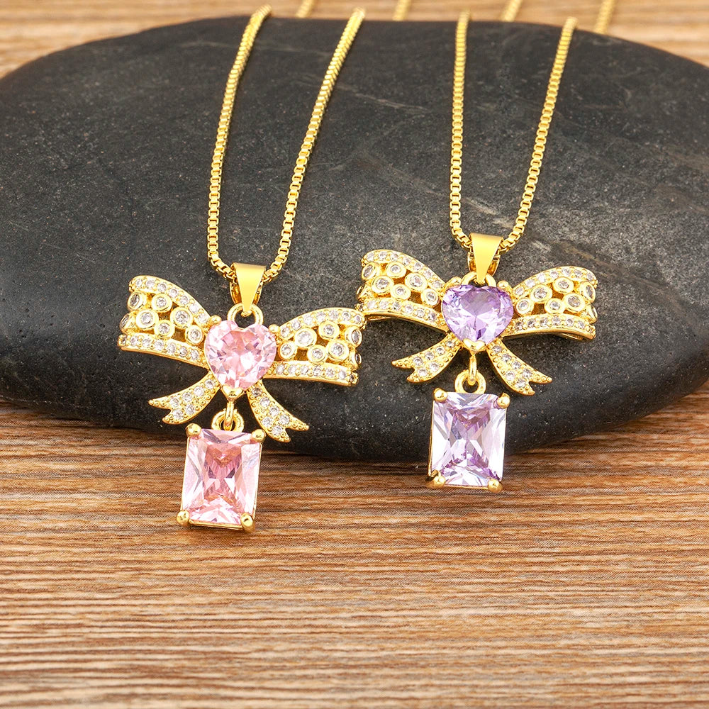 Bowknot Heart Necklace