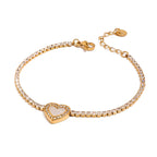 White Zircon Heart Bracelet
