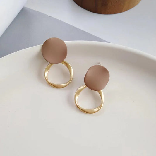 Brown Geometric Earrings