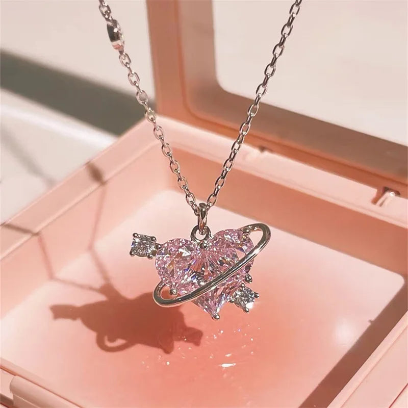 Planet Heart Arrow Necklace