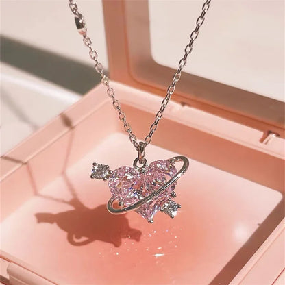 Planet Heart Arrow Necklace