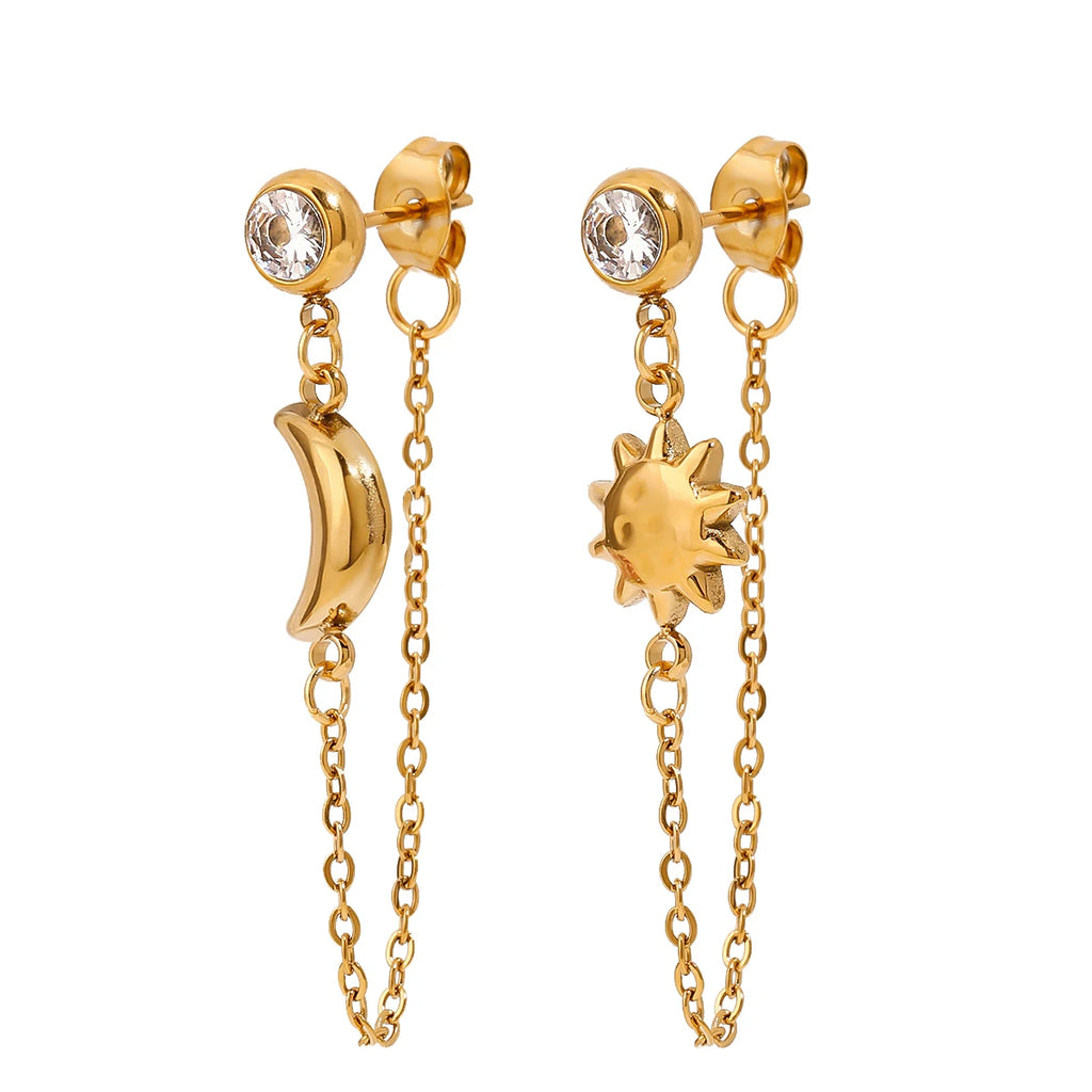 Star & Moon Stud Earrings