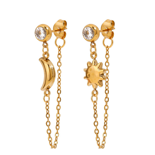 Star & Moon Stud Earrings