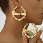 Custom Name Bamboo Earrings