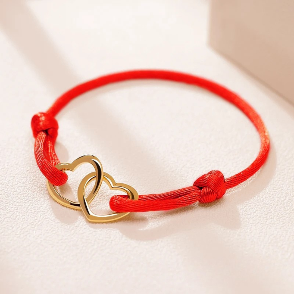 Rope Intertwined Hearts Bracelet