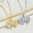 Embrace Angel Wing Heart Necklace