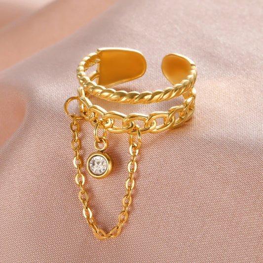 Double Layered Zircon Ring