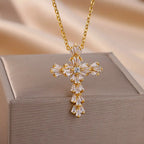 Zirconia Cross Necklace