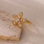 Cubic Zirconia Flower Ring